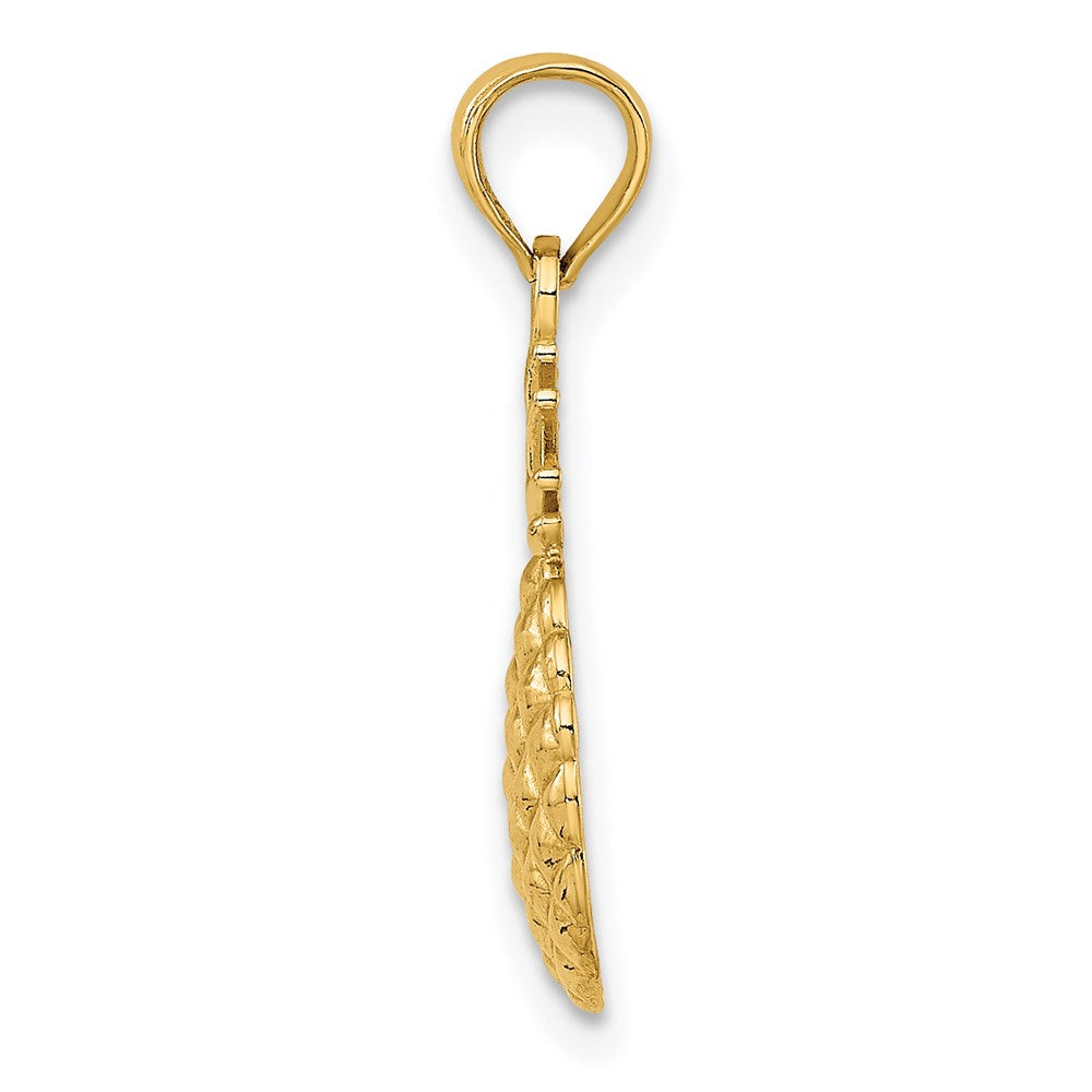 14K Gelbgold Strukturiert Pineapple Charm