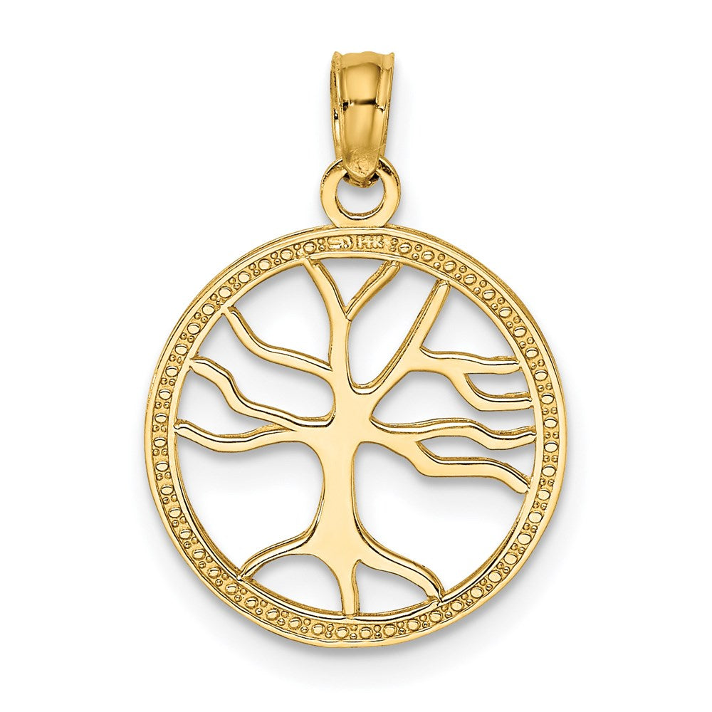 14K Gelbgold Klein Familie Baum Charm