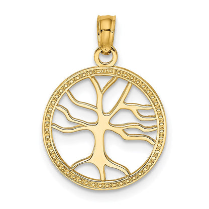 14K Gelbgold Klein Familie Baum Charm
