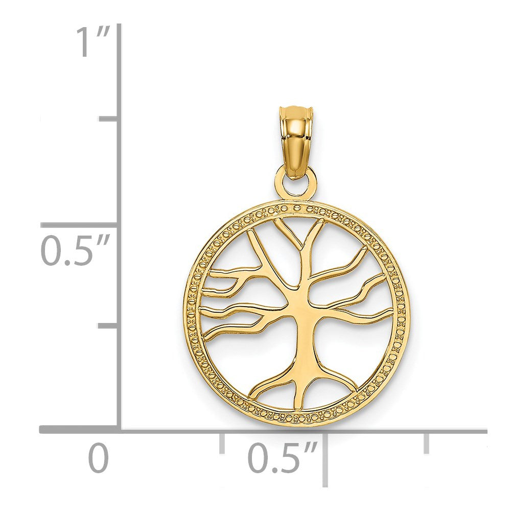 14K Gelbgold Klein Familie Baum Charm