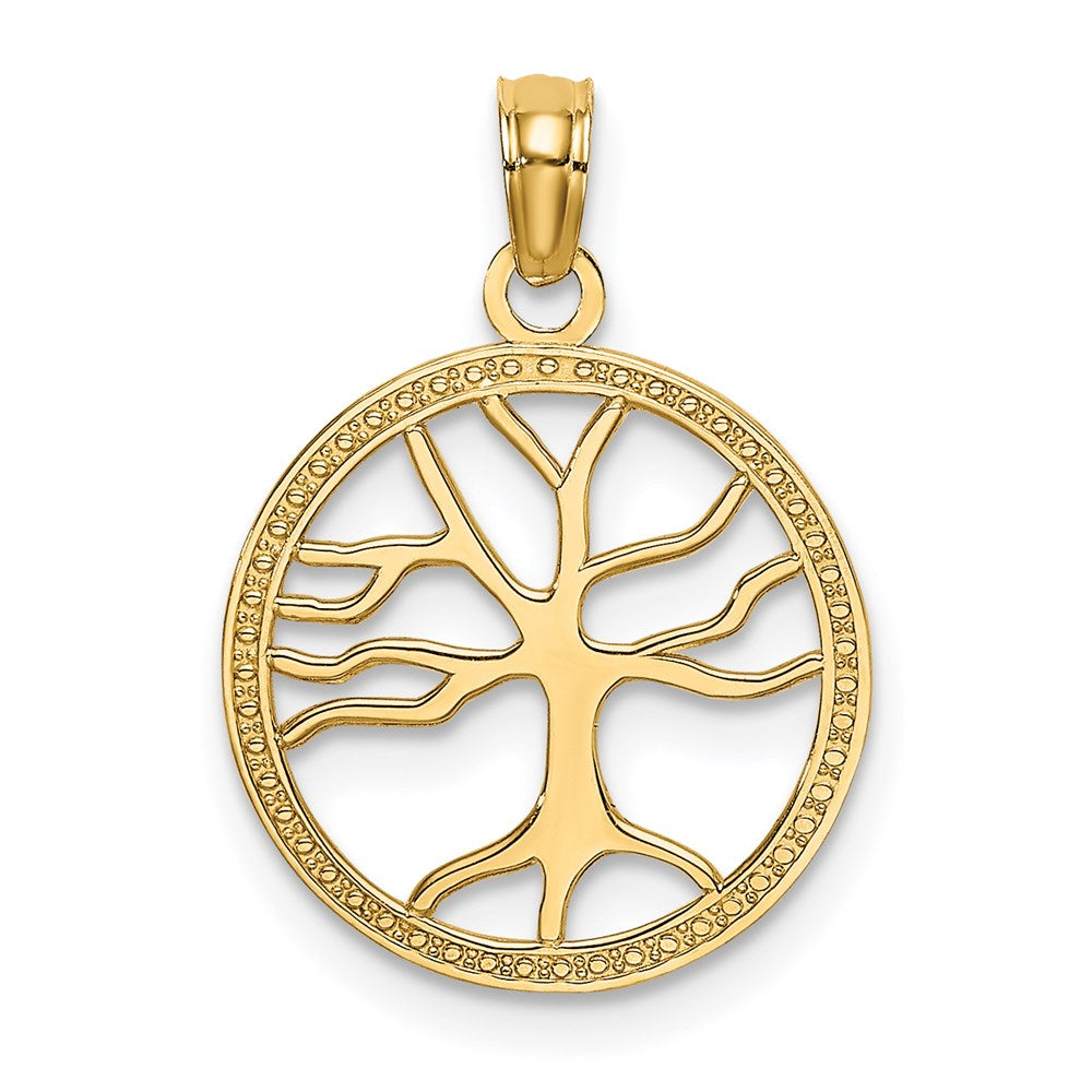 14K Gelbgold Klein Familie Baum Charm