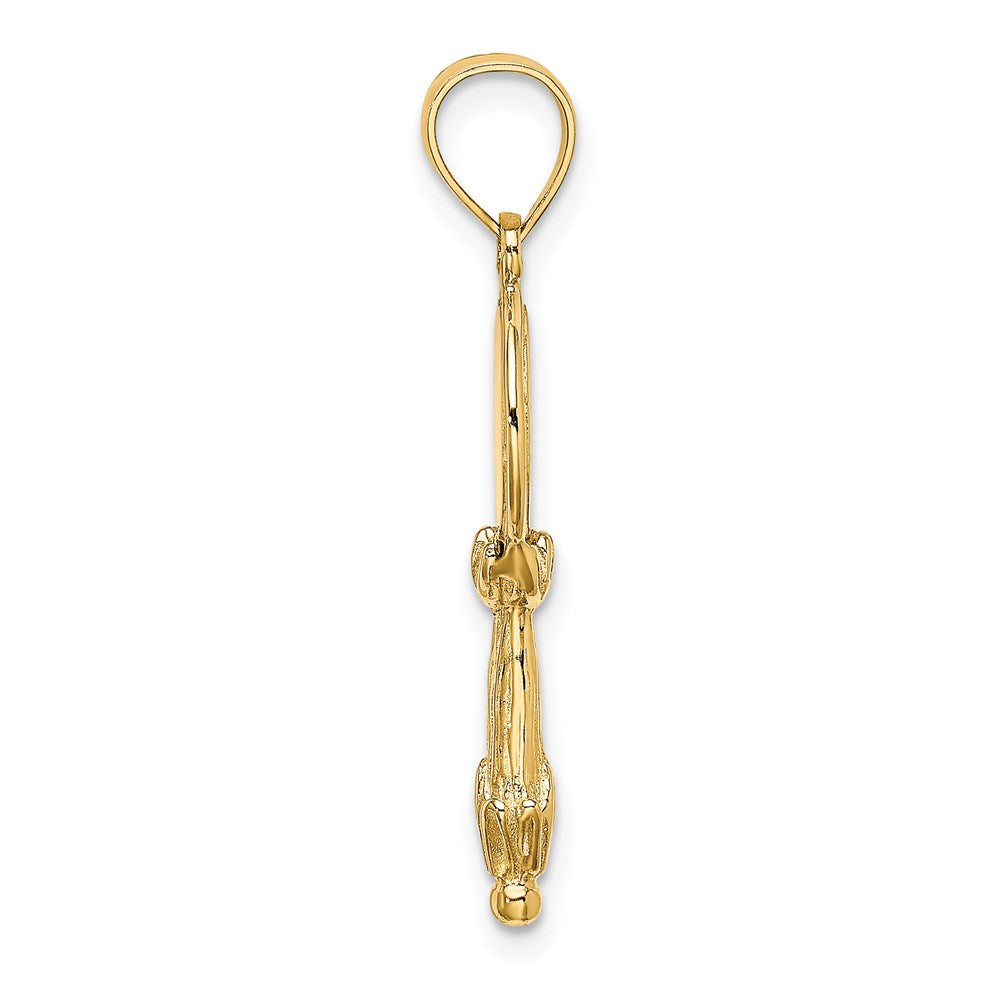 14K Gelbgold 3-D-Handspiegel-Charm