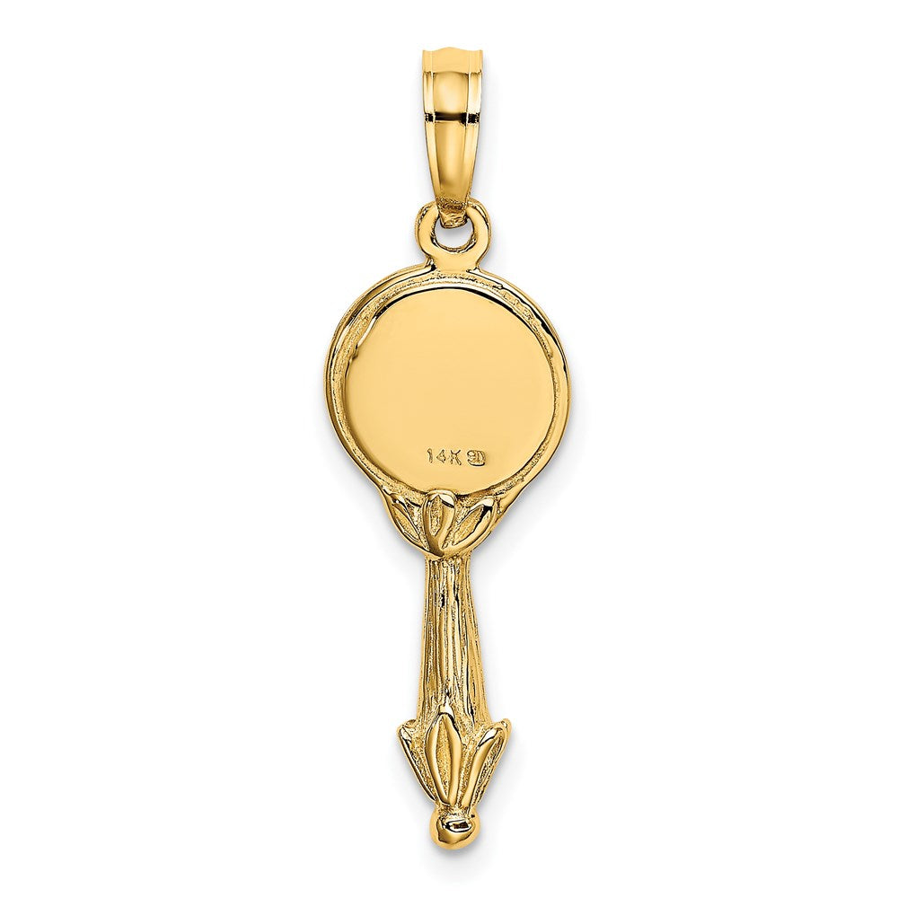 14K Gelbgold 3-D-Handspiegel-Charm