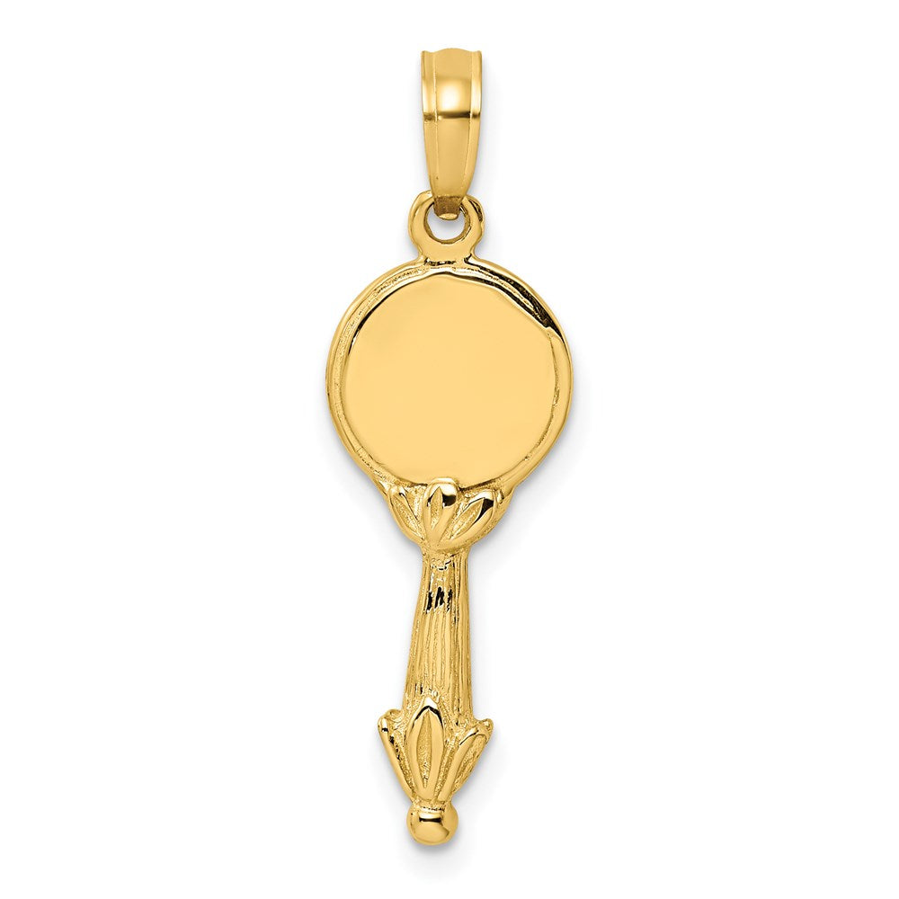 14K Gelbgold 3-D-Handspiegel-Charm