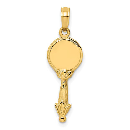 14K Gelbgold 3-D-Handspiegel-Charm