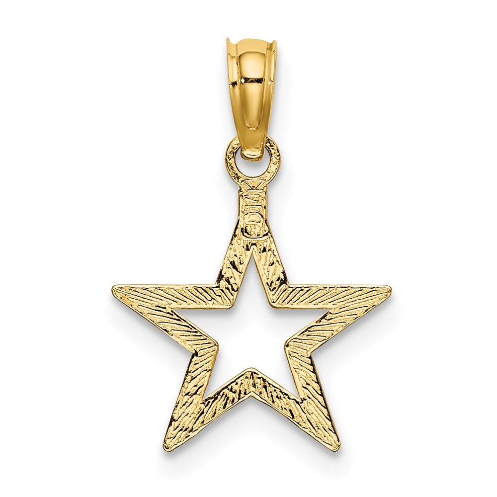 14K Gelbgold Ausgeschnitten Stern Charm