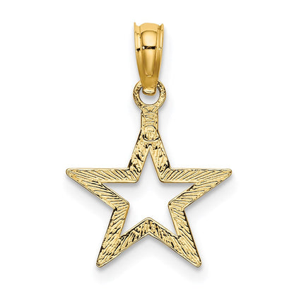 14K Gelbgold Ausgeschnitten Stern Charm