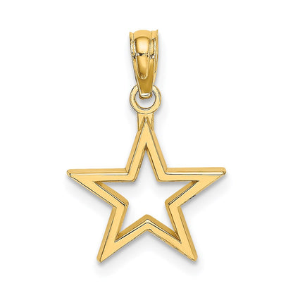 14K Gelbgold Ausgeschnitten Stern Charm