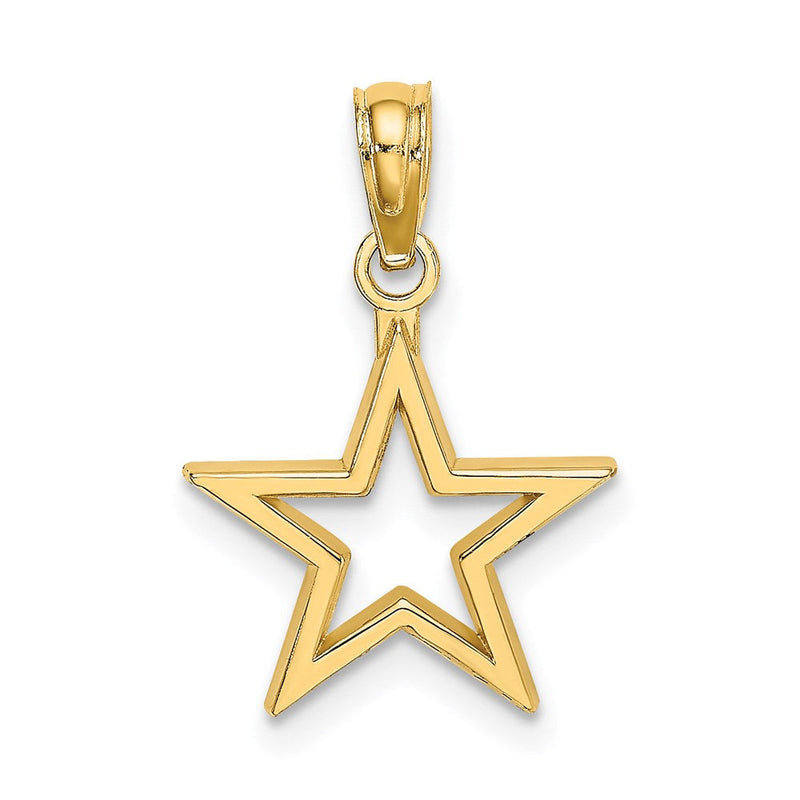 14K Gelbgold Ausgeschnitten Stern Charm