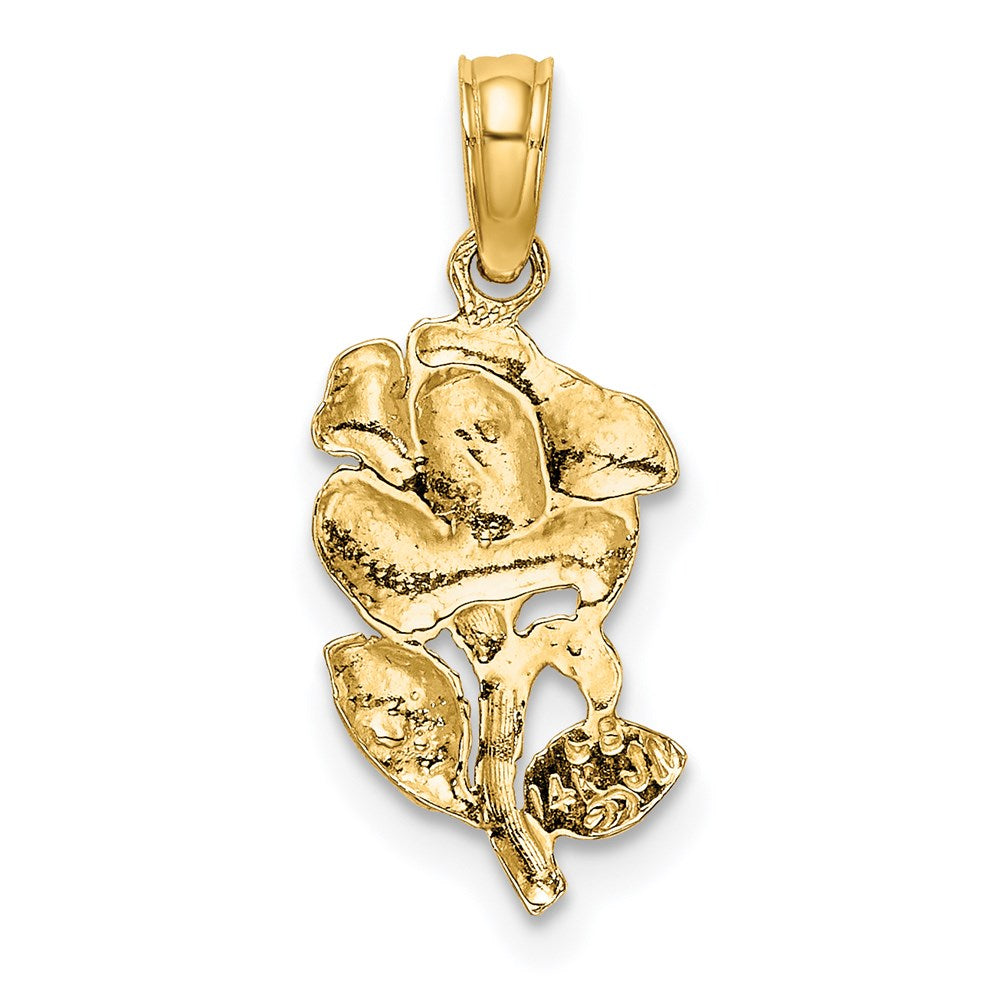 14K Gelbgold Poliert Rose Charm