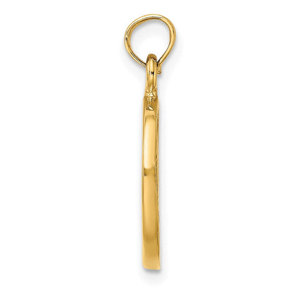 14K Gelbgold Chicago Skyline in Kreis Rahmen Charm