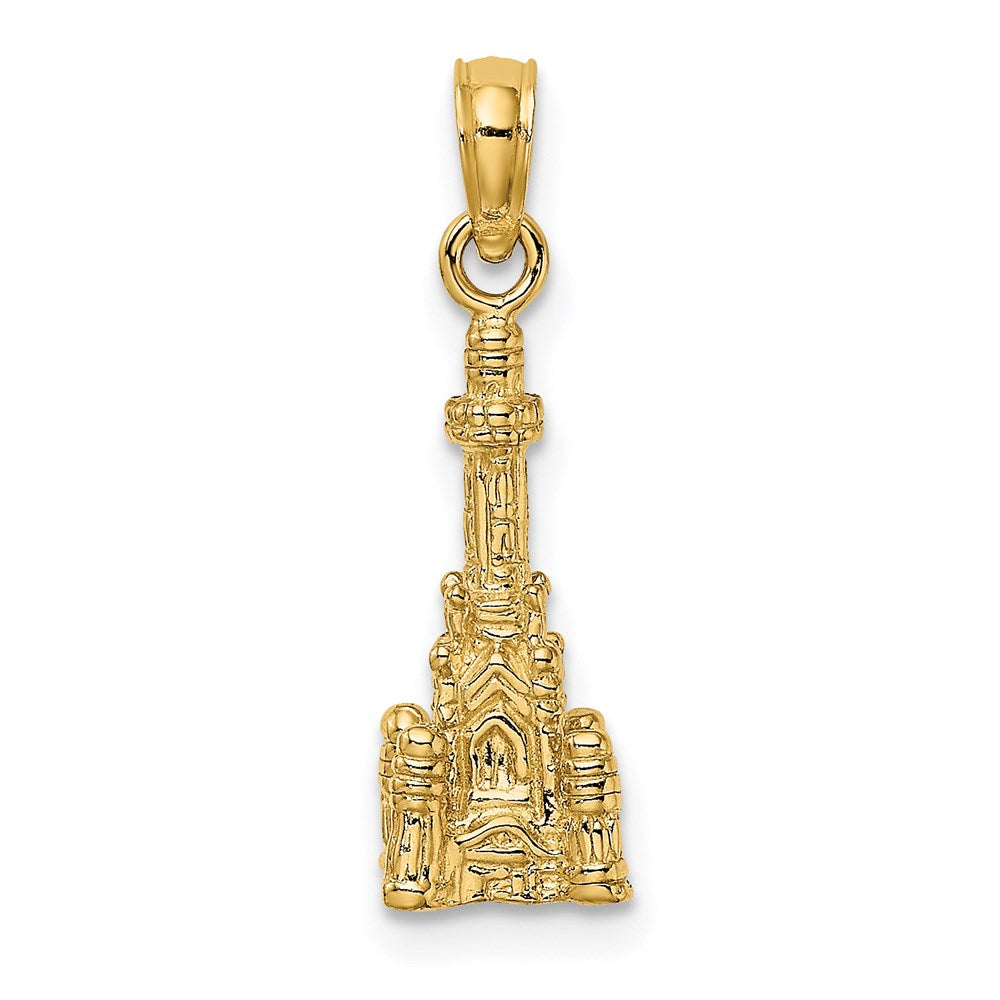 14K Gelbgold 3D-Charm „Chicago Water Tower“