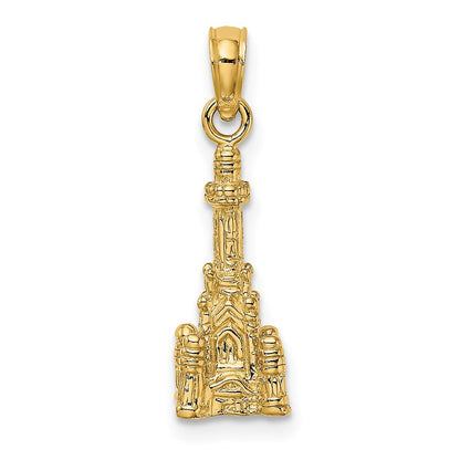 14K Gelbgold 3D-Charm „Chicago Water Tower“