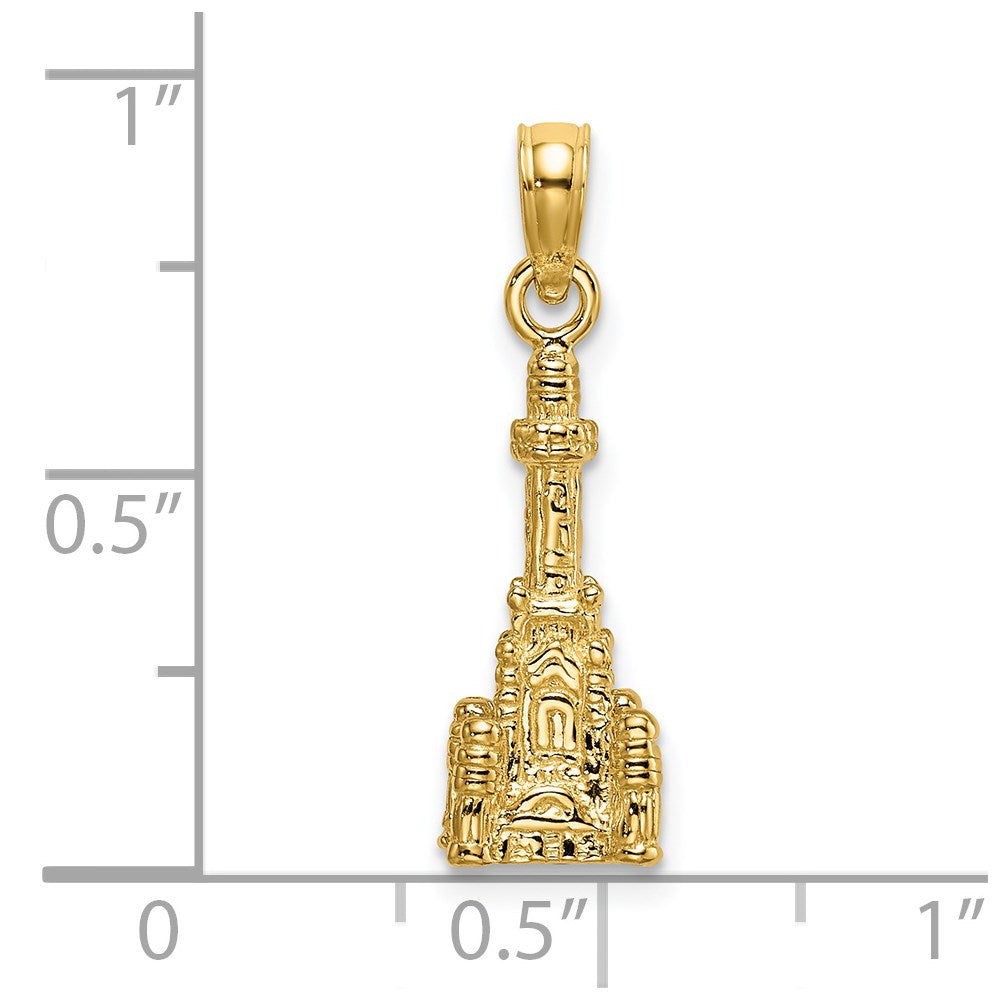 14K Gelbgold 3D-Charm „Chicago Water Tower“