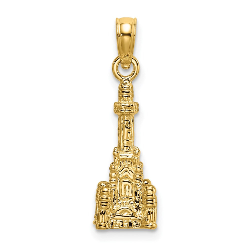 14K Gelbgold 3D-Charm „Chicago Water Tower“