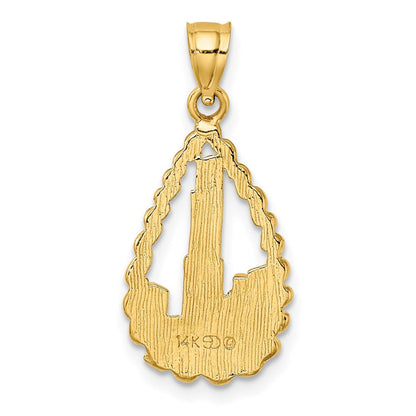 14K Gelbgold Chicago Skyline/willis Tower Tropfen Charm