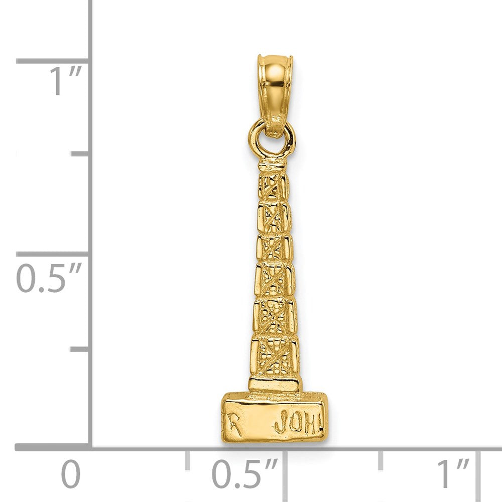 14K Gelbgold 3D John-Hancock-Gebäude Chicago Charm