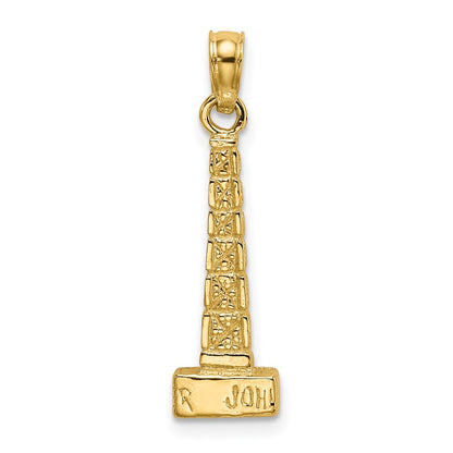 14K Gelbgold 3D John-Hancock-Gebäude Chicago Charm