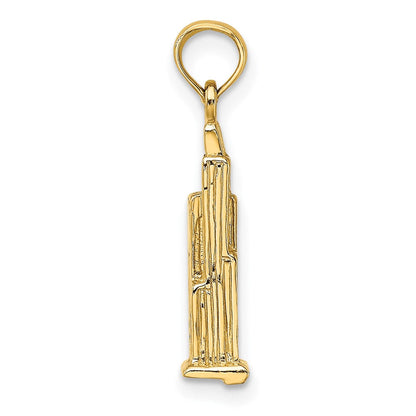 14K Gelbgold 3D Willis Tower (Chicago) Charm