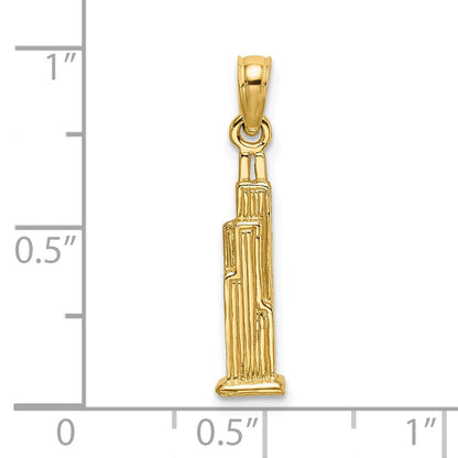 14K Gelbgold 3D Willis Tower (Chicago) Charm
