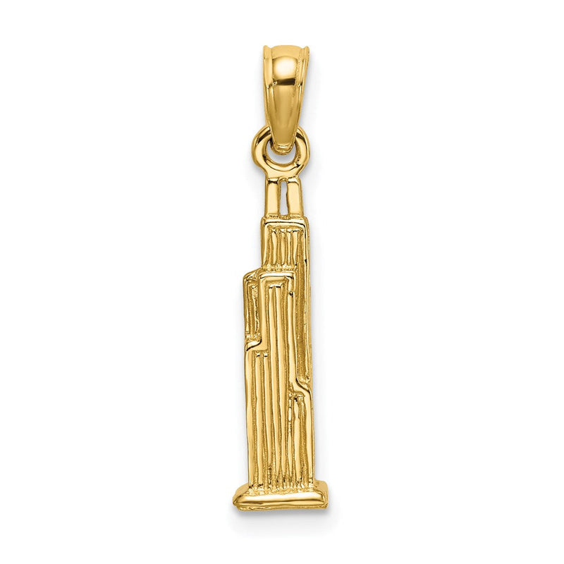 14K Gelbgold 3D Willis Tower (Chicago) Charm