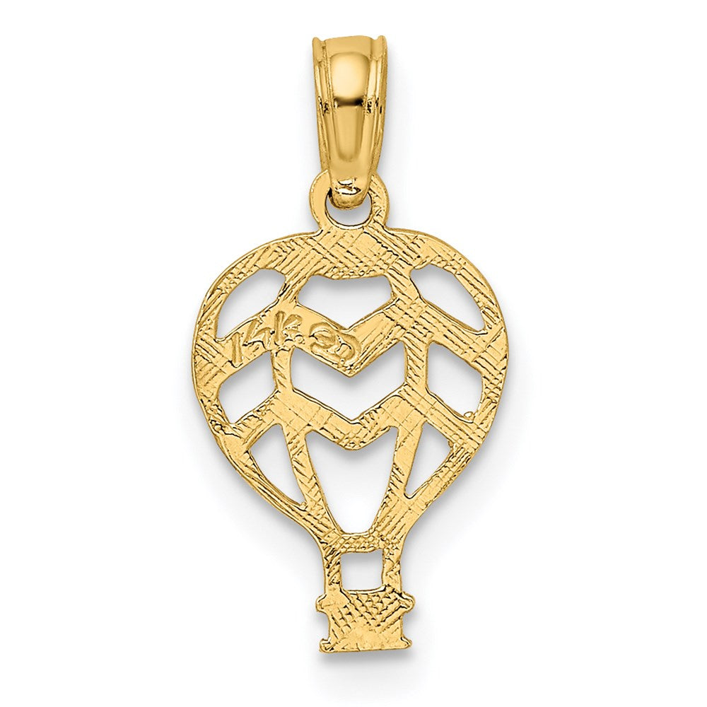 14K Gelbgold Ausgeschnitten Flach Hot Luft Balloon Charm