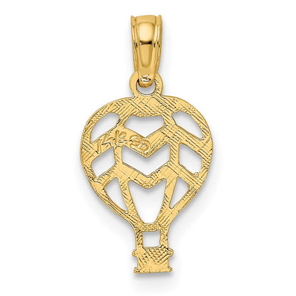 14K Gelbgold Ausgeschnitten Flach Hot Luft Balloon Charm