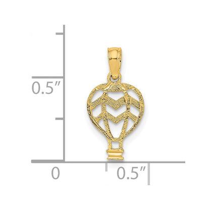 14K Gelbgold Ausgeschnitten Flach Hot Luft Balloon Charm