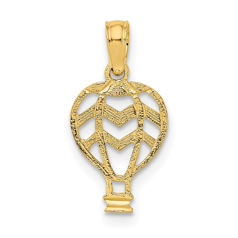 14K Gelbgold Ausgeschnitten Flach Hot Luft Balloon Charm
