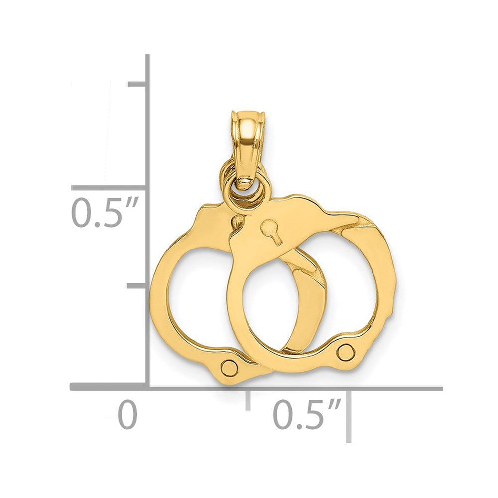 14K Gelbgold 2-piece Handcuffs Charm