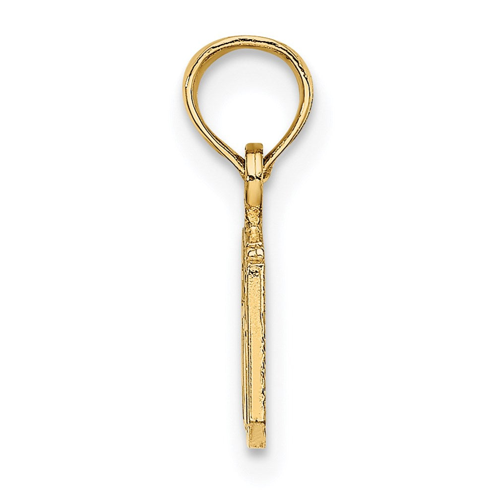 14K Gelbgold Flach Ausgeschnitten Kamera Charm