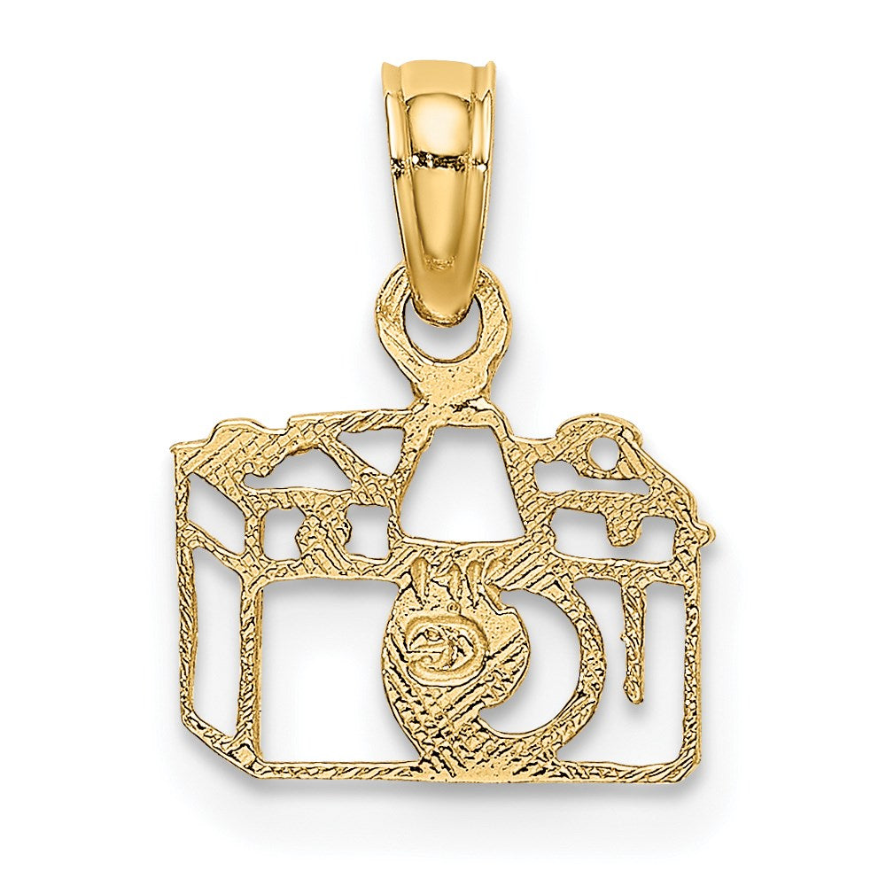 14K Gelbgold Flach Ausgeschnitten Kamera Charm