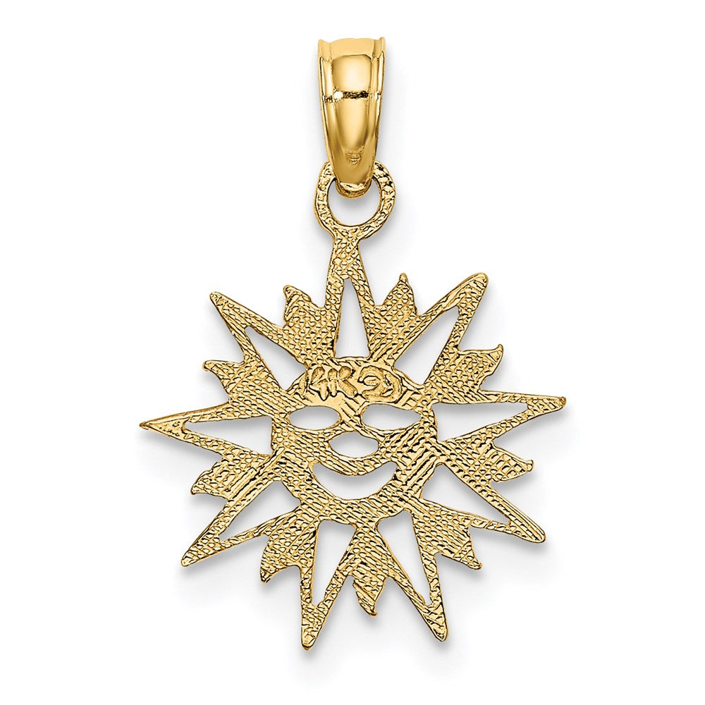 14K Gelbgold Smiling Sonne Charm