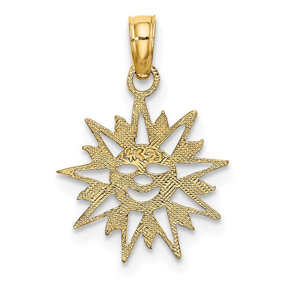 14K Gelbgold Smiling Sonne Charm