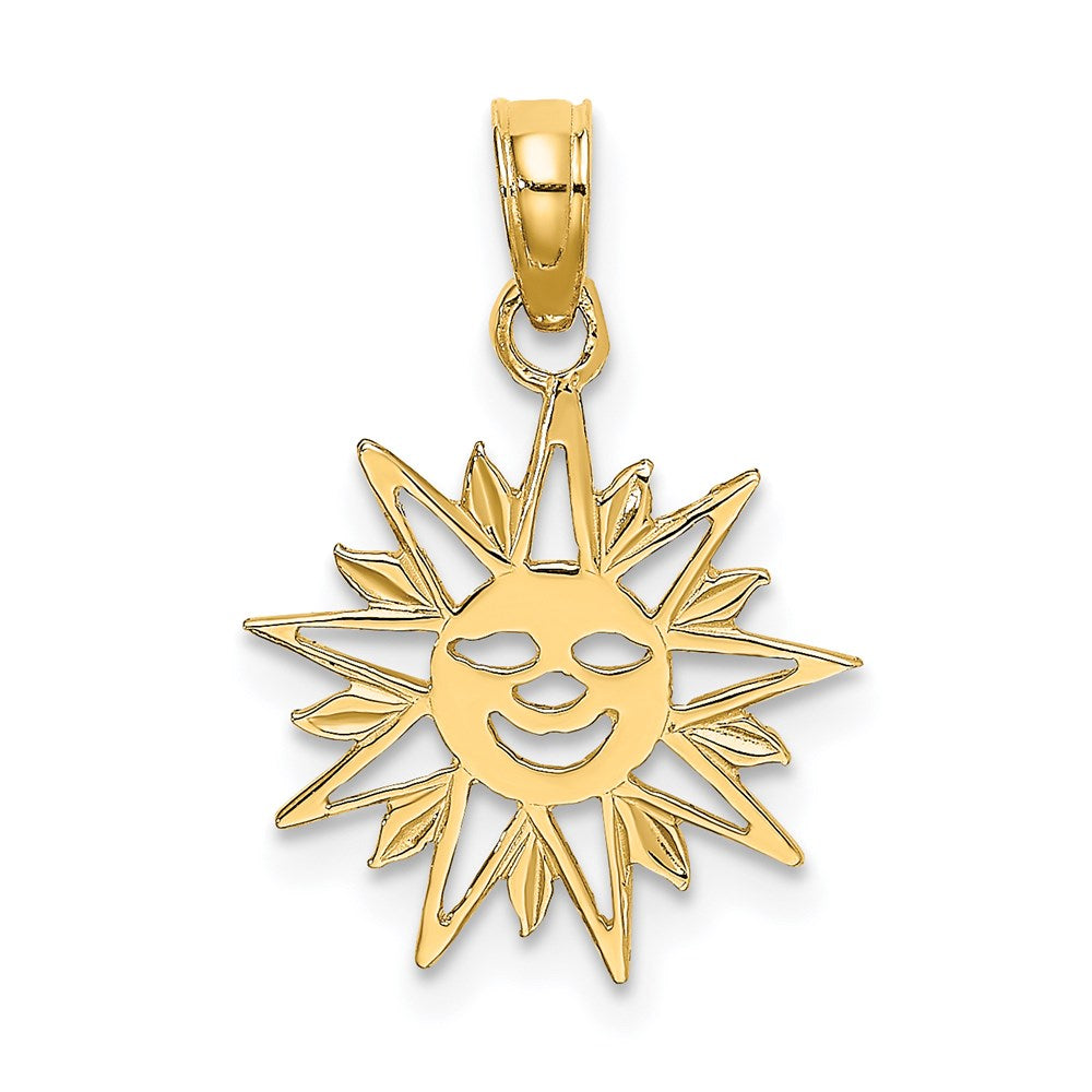 14K Gelbgold Smiling Sonne Charm