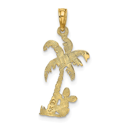 14K Gelbgold Palme Baum mit Cactus Charm