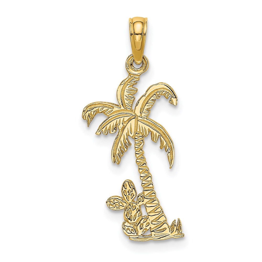 14K Gelbgold Palme Baum mit Cactus Charm