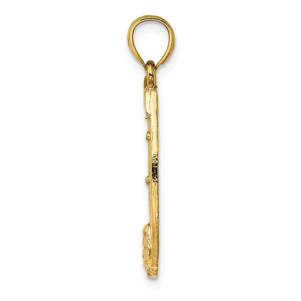 14K Gelbgold Hufeisen-Charm mit Dollarzeichen