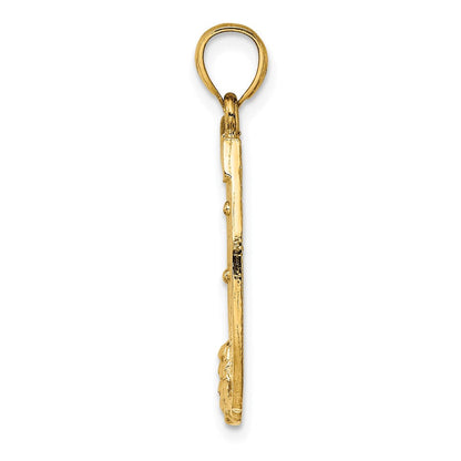 14K Gelbgold Hufeisen-Charm mit Dollarzeichen