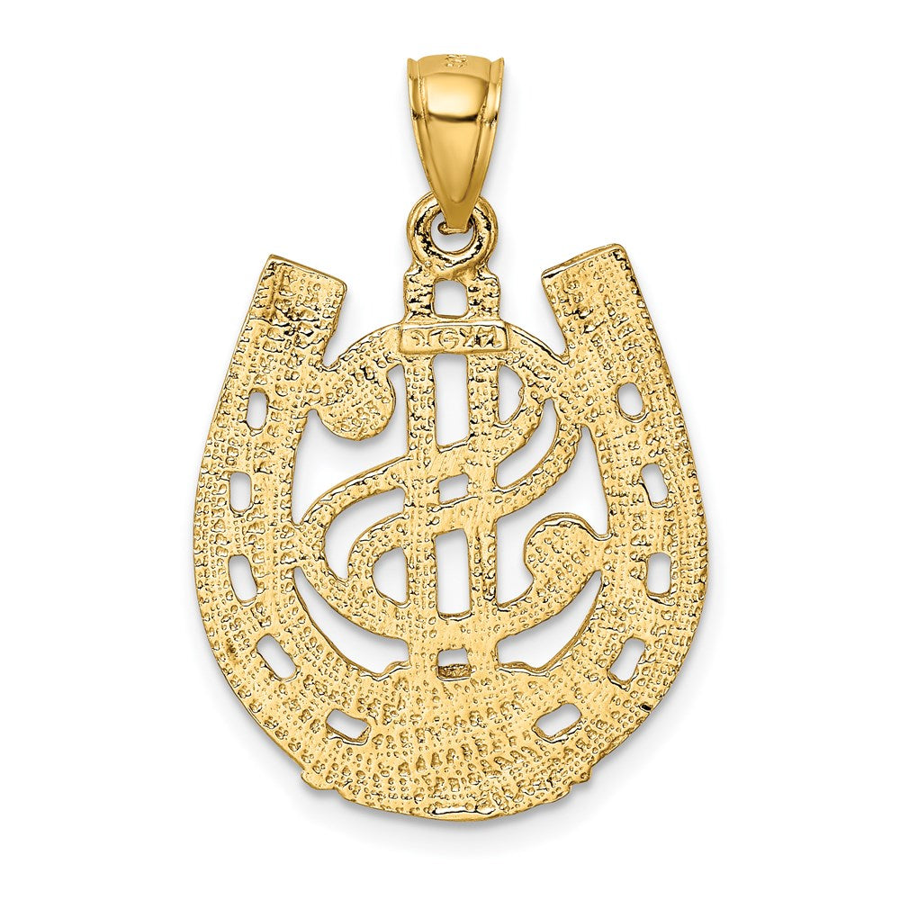 14K Gelbgold Hufeisen-Charm mit Dollarzeichen