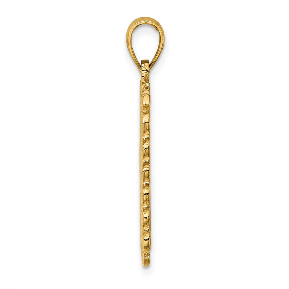 14K Gelbgold Spielkarte Dame Charm