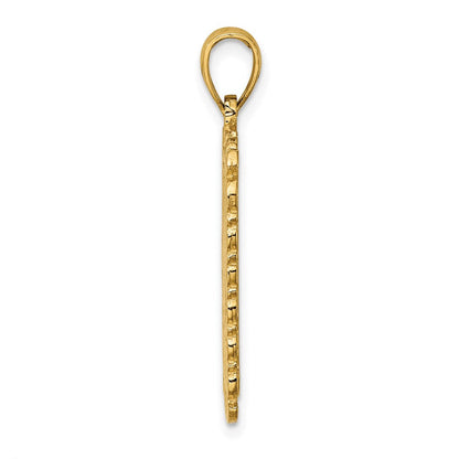 14K Gelbgold Spielkarte Dame Charm