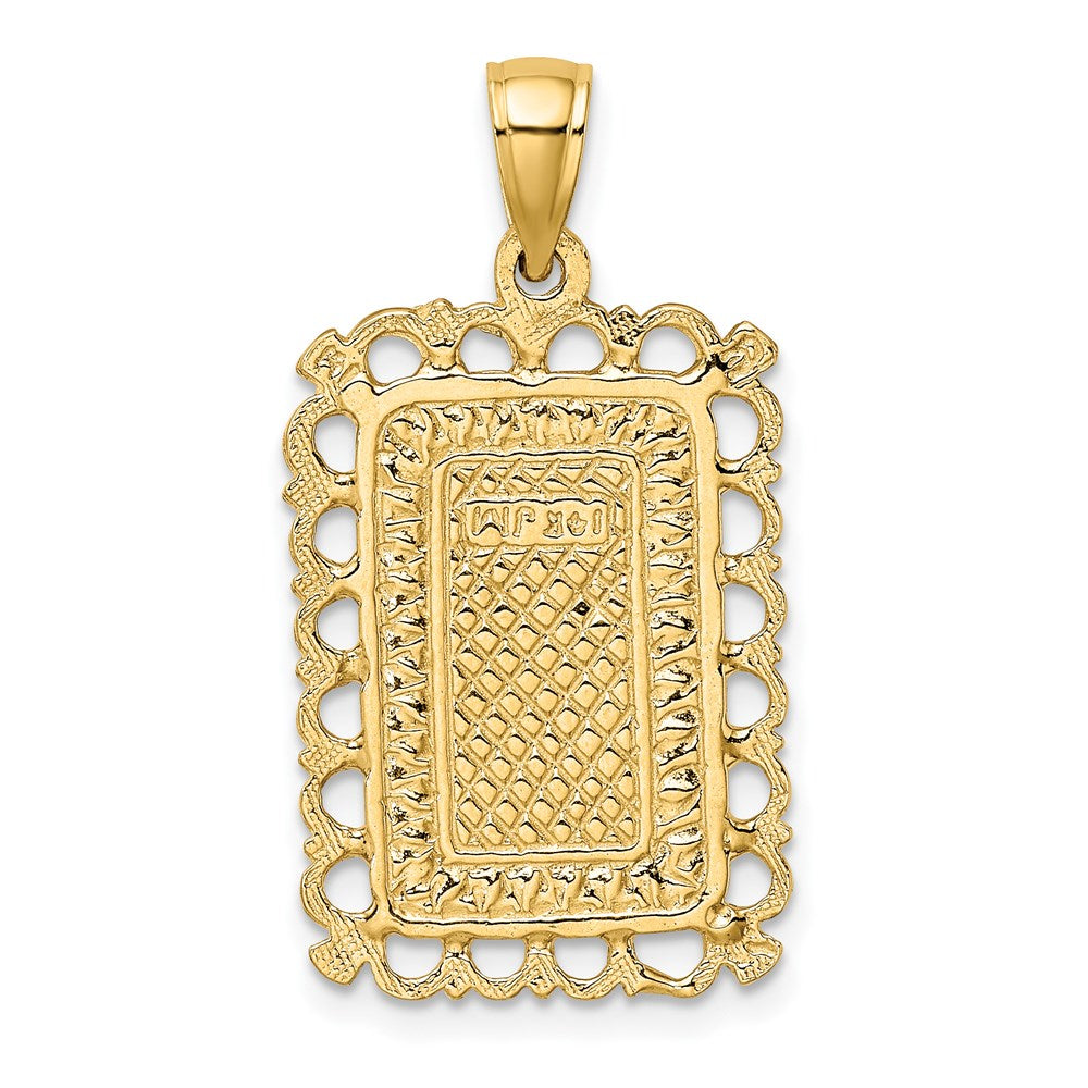 14K Gelbgold Spielkarte Dame Charm