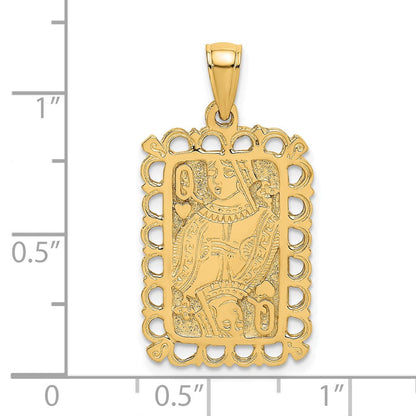 14K Gelbgold Spielkarte Dame Charm