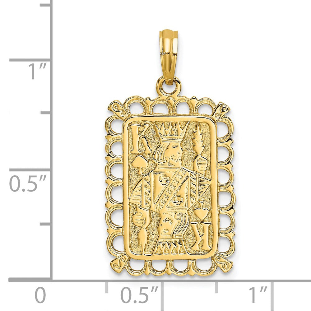14K Gelbgold König Spielkarte Charm