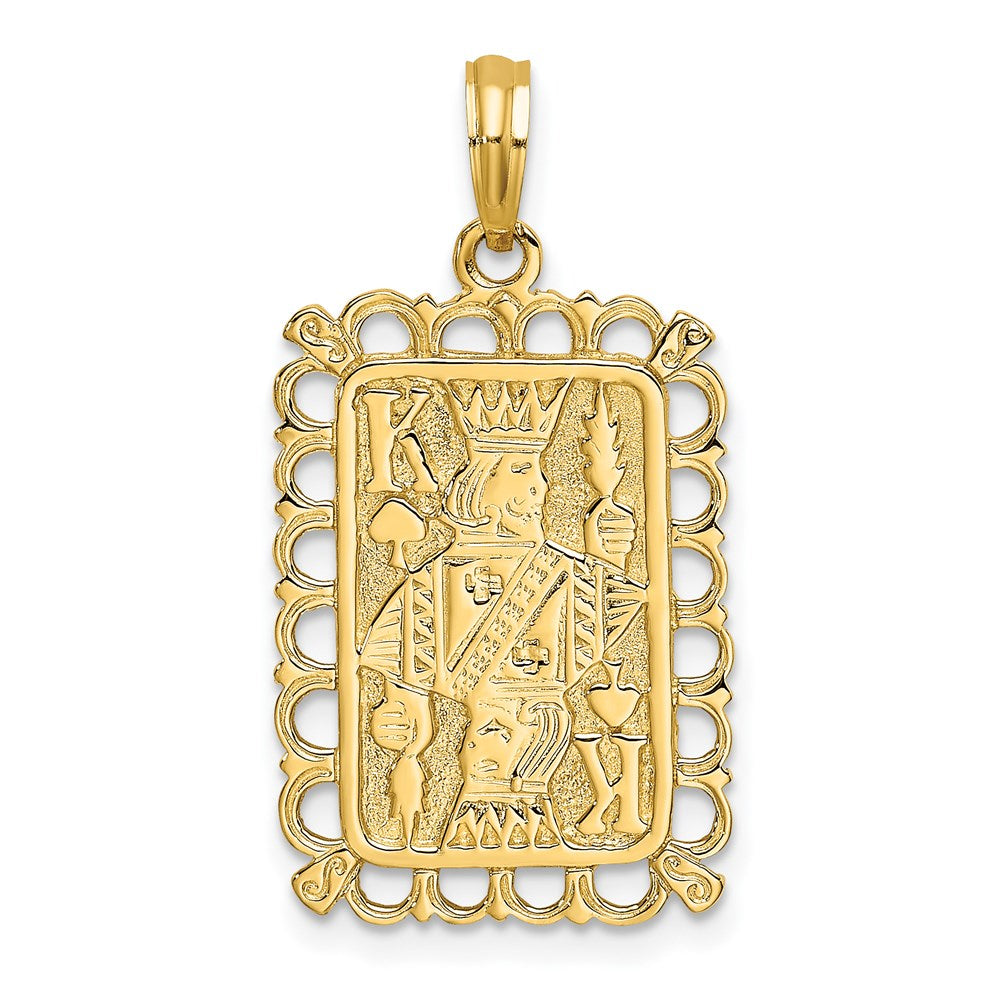 14K Gelbgold König Spielkarte Charm