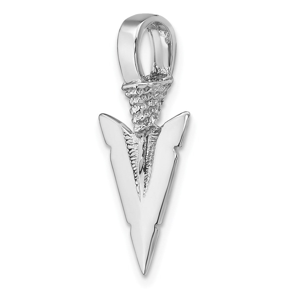 14 Karat Weißgold 3D-Pfeilspitzen-Charm