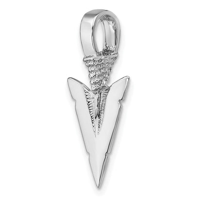14 Karat Weißgold 3D-Pfeilspitzen-Charm