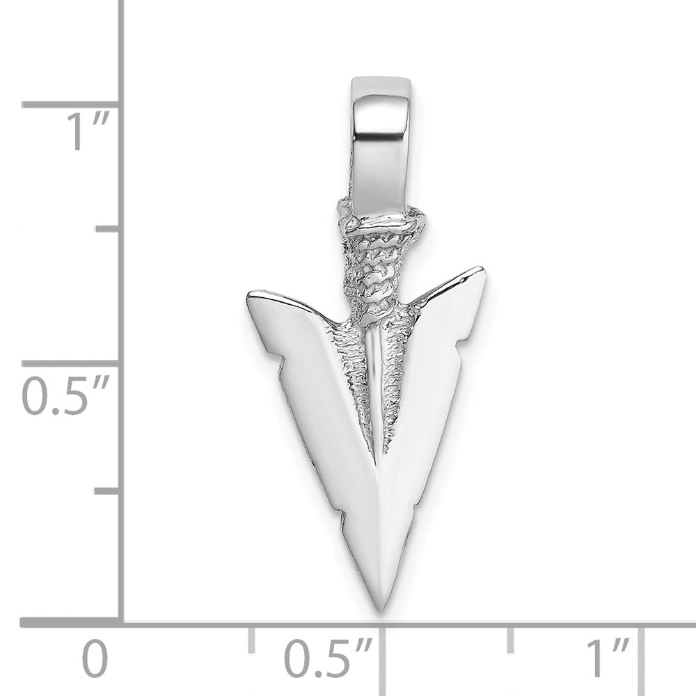 14 Karat Weißgold 3D-Pfeilspitzen-Charm