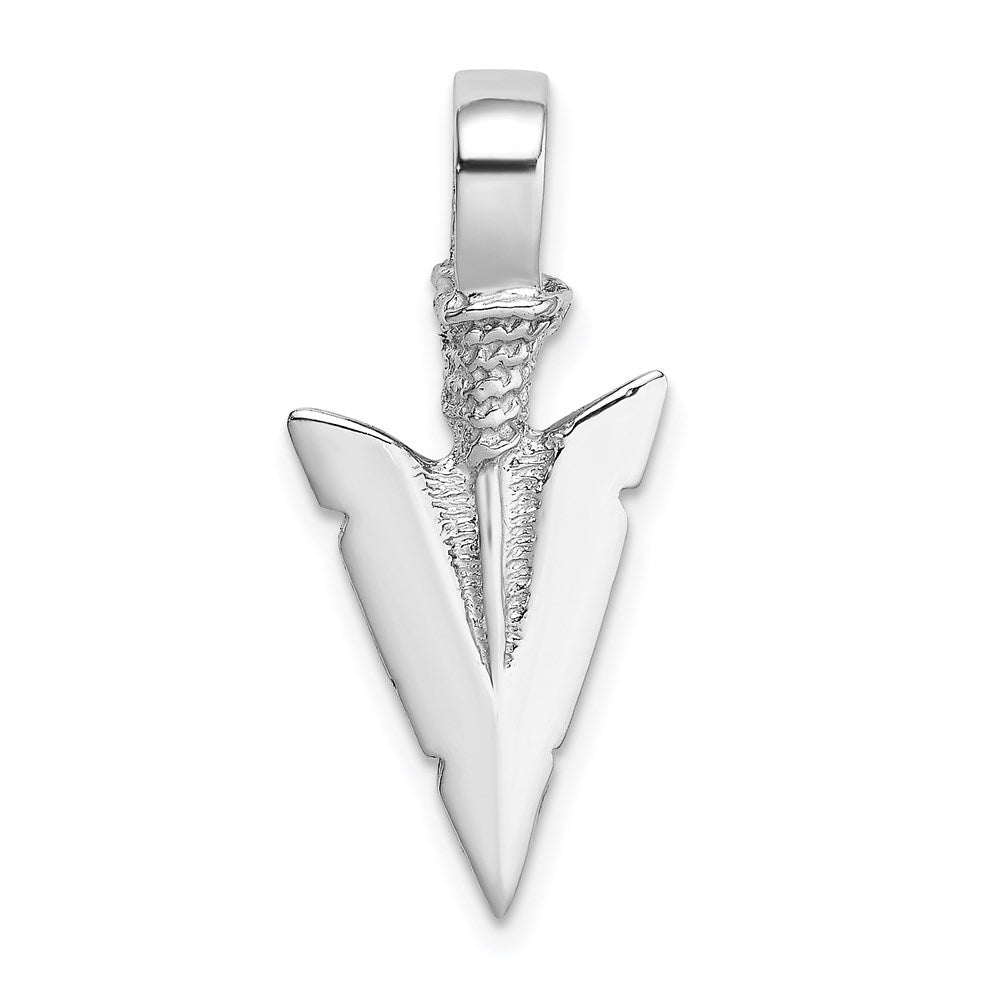 14 Karat Weißgold 3D-Pfeilspitzen-Charm